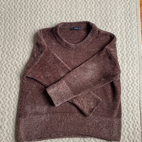 Zara Sweaters - Zara Knit Mauve Crew Neck Sweater
